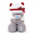 Мишка Me to you в белом шарфике и шапочке с красной ленточкой 18 см (G01W3299)