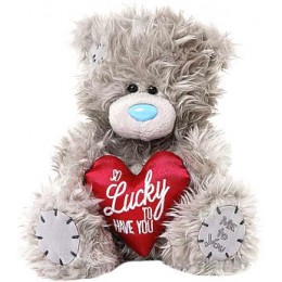 Мишка Тедди Me to you с красным сердцем So Lucky to Have You 18 см (G01W3817)