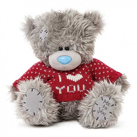 Мишка Тедди в красном свитере I Love You 20 см (G01W3720)
