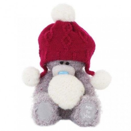 Мишка Teddy в красной шапочке со снежком 18 см (G01W3303)