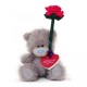 Мишка Тедди держит розу и сердце с надписью LOVE YOU 13 см (G01W3352)