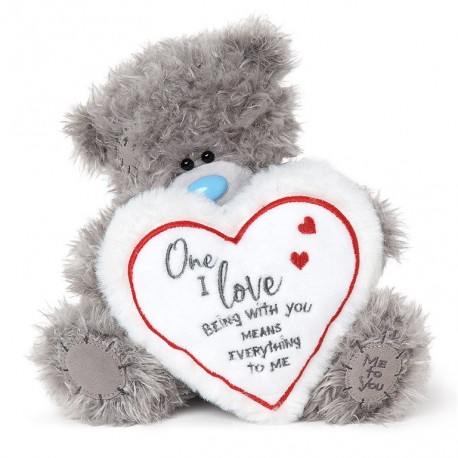 Тедді з білим серцем One I love 22 см  (AP901087)