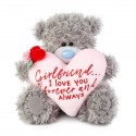 Мишка Тедди с розовым сердцем Girlfriend I Love You 19 см (VP901014)