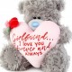Мишка Тедди с розовым сердцем Girlfriend I Love You 19 см (VP901014)