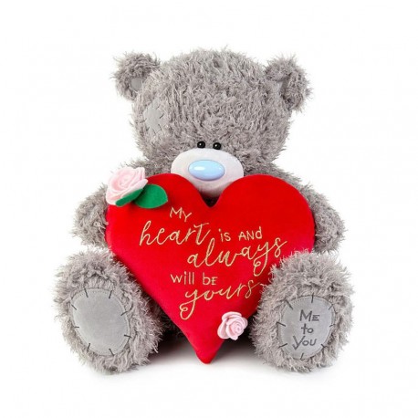 Teddy з великим серцем з трояндами 41 см (VPH01005)