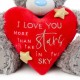 Ведмедик Тедді Metoyou з червоним серцем з написом I Love You More Than All The Stars In The Sky (VPD22001)
