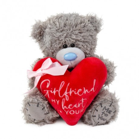 Теддік з серцем і написом Girlfriend My Heart Is Yours 15 см (VP722006)