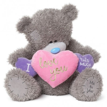 Великий ведмедик Тедді з серцями I love you this much 49 см (APX01011)