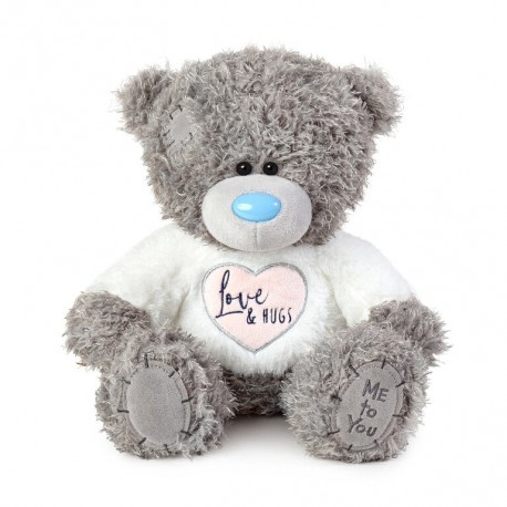 Ведмедик Teddy в білому светрі Love & Hugs 23 см (APX01023)