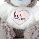 Ведмедик Teddy в білому светрі Love & Hugs 23 см (APX01023)