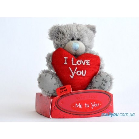 Мишка Me to you держит красное сердце I love you (G01W1721)