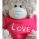 Мишка Тедди в розовой футболочке I love you (G01W2248)