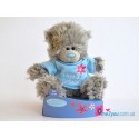Мишка Тедди в голубой футболочке Happy Birthday (G01W2078)