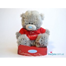 Мишка Тедди в красной футболочке I am yours (G01W2032)