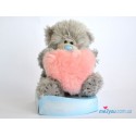 Мишка Тедди с меховым розовым сердцем (G01W2010)