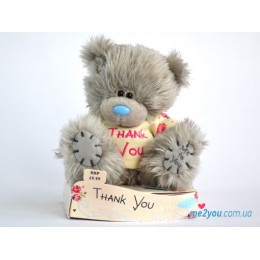 Мишка Teddy в футболочке со словами Thank you (G01W1576)