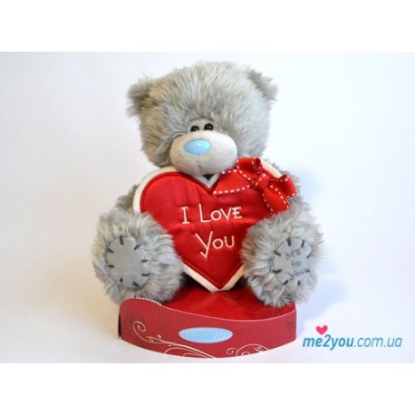 Мишка Тедди с сердцем-плакатом I love you (G01W2034)