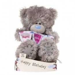 Мишка Teddy с гирляндой Happy Birthday 18 см (G01W1689)