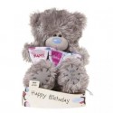 Мишка Teddy с гирляндой Happy Birthday 18 см (G01W1689)