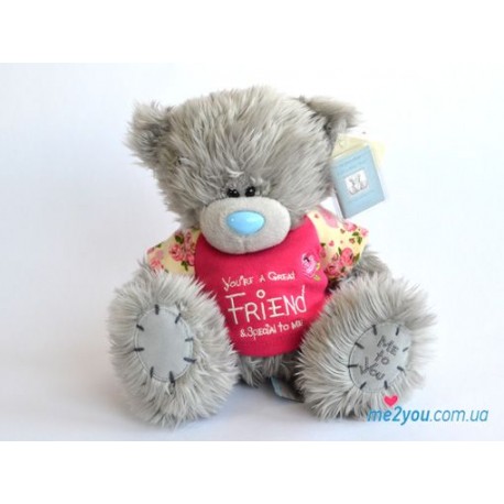 Мишка Teddy в футболочке со словами для друга (G01W1682)