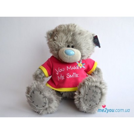Мишка Тедди в футболочке You make me smile (G01W2095)