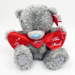 Мишка MTY держит гирлянду сердец I love you this much 25 см (G01W2878)