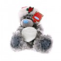 Мишка Ми ту ю в шапке Деда Мороза держит снежок 20 см (G01W2989)