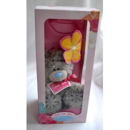 Мишка Тедди Me to you держит жёлтый цветок 15 см (G01W3019)