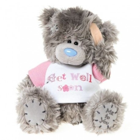 Мишка Тедди в свитерке с надписью Get well soon 18 см (G01W3170)