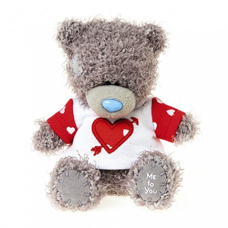 Мишка Тедди Me to you в футболке сердце со стрелой 10 см (G01W3807)