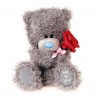 Мишка Митую держащий красную розу 18 см (G01W3816)