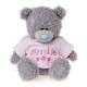 Мишка Тедди в розовой рубашке с надписью Smile 10 см (G01W3576)