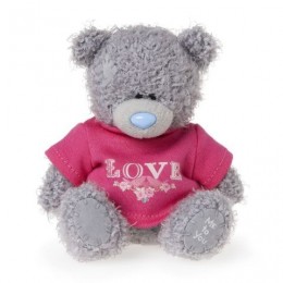 Мишка Тедди в красной рубашке с надписью LOVE 10 см (G01W3559)