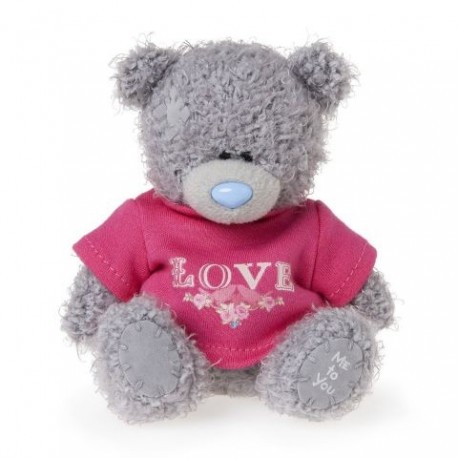 Мишка Тедди в красной рубашке с надписью LOVE 10 см (G01W3559)