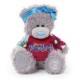 Мишка Teddy в белой кофте с пуговицами 18 см (G01W3326)