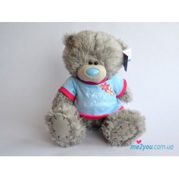 Мишка Тедди в голубой футболочке (G01W2092)