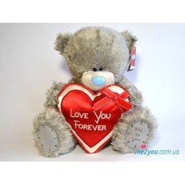 Мишка Тедди с атласным сердцем Love you forever (G01W2050)
