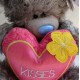 Мишка Me to you держит розовое сердце с жёлтым цветочком 20 см (G01W3027)