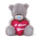 Мишка Митую с красным сердцем I Love You 13 см (G01W3491)