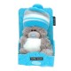 Мишка Me to you в голубой шапке держит снежок 13 см (G01W3033)