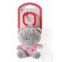 Мишка-пищалка Teddy в розовой футболке (на коляску) 10 см (G92W0123)