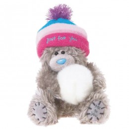 Мишка Me to you в розовой шапке держит снежок Just for You 13 см (G01W2766)
