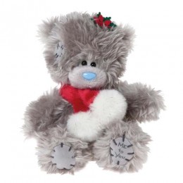 Мишка Me to you с красным шарфом с помпонами 13 см (G01W2748)