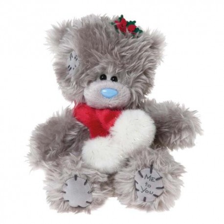 Мишка Me to you с красным шарфом с помпонами 13 см (G01W2748)