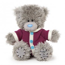 Мишка Teddy в малиновом комбинезоне 13 см (G01W3745)