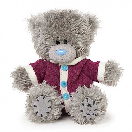 Мишка Teddy в малиновом комбинезоне 13 см (G01W3745)