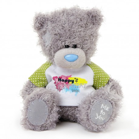 Мишка Тедди в футболке Happy Birthday 18 см (G01W3407)