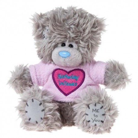 Мишка Teddy в футболке с сердцем Birthday Wishes 13 см (G01W2774)