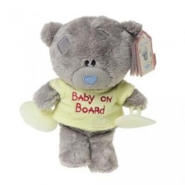 Мишка Тедди в жёлтой футболе с присосками в машину Baby on board 15 см (G92W0086)