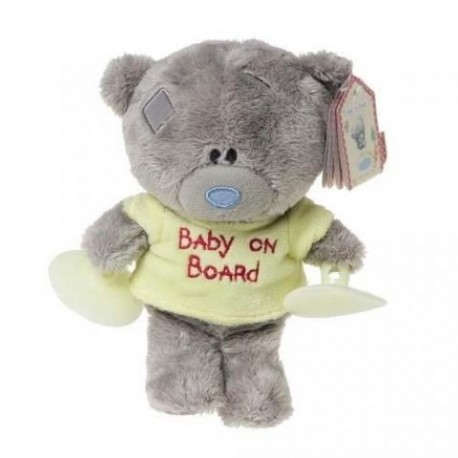 Мишка Тедди в жёлтой футболе с присосками в машину Baby on board 15 см (G92W0086)
